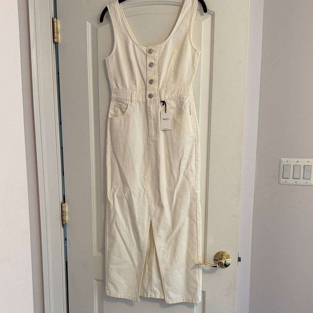 Forever 21 Cream Denim dress